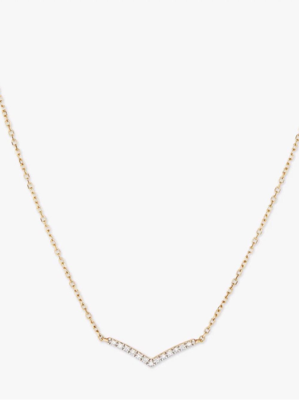 PAVÉ DIAMOND WISHBONE NECKLACE - Picture 3 of 5
